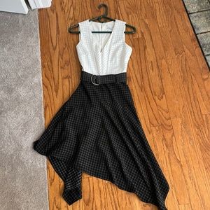 Lovely Adelyn Rae dress with asymmetric hem.